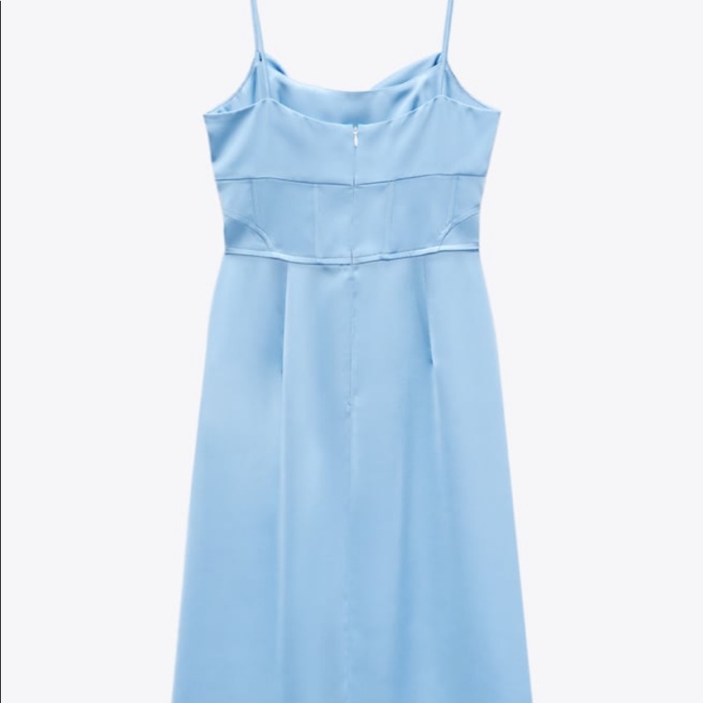 Zara Midi Dress Light Blue Corset Top XS (New with tags)